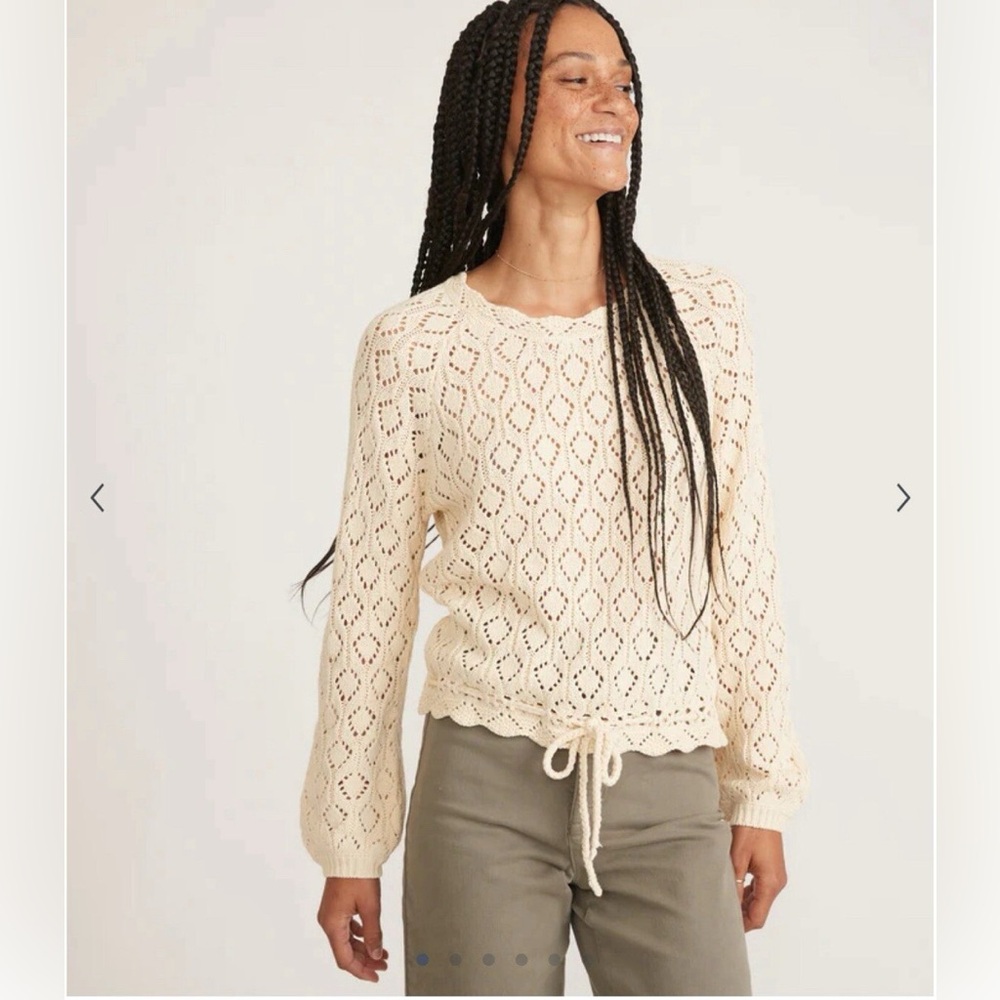 Marine Layer Cream Patterned Sweater